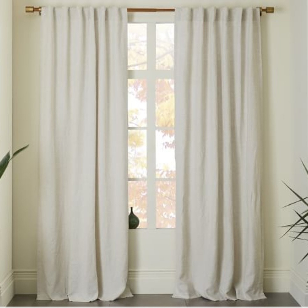 West Elm Linen Blackout Curtains (4 PANEL) 48x96"